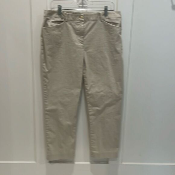 Jones New York Signature Petite Cream colored Chino Pants - Picture 1 of 9